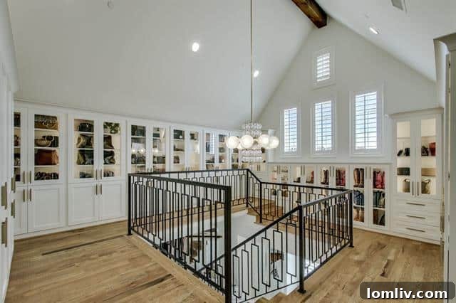 Detail of Glass-Fronted Cabinets in Closet