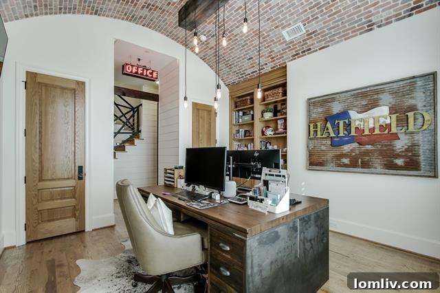 Elegant Home Office with Barrel-Vault Ceiling