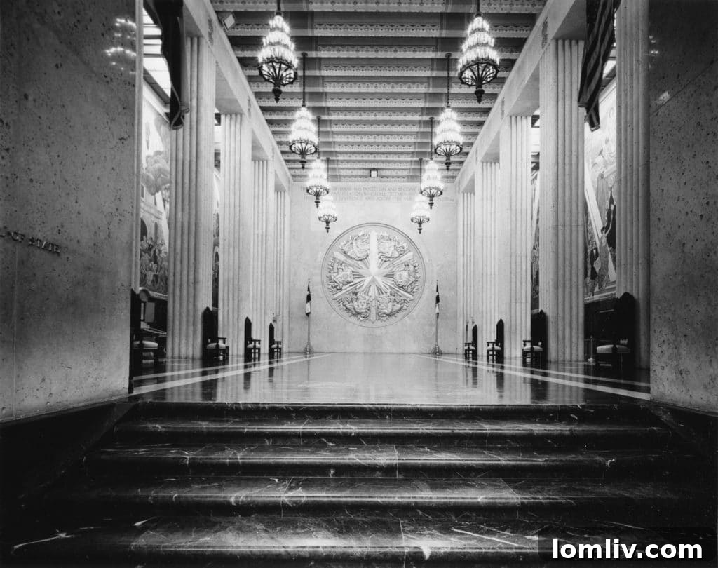 The Dallas Historical Society: Safeguarding the Hall of State's Legacy 4 The expansive, empty Grand Hall of the Hall of State, ready for an event