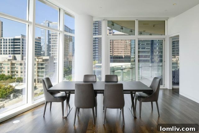 Museum Tower Gem Unlocks Elite Urban Lifestyle 5 Elegant Dining Area with Modern Decor and City Views in Museum Tower Condo