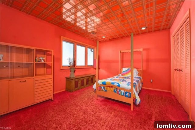 Vibrant Bedroom with Walls in Red, Hot Pink, or Salmon Hues