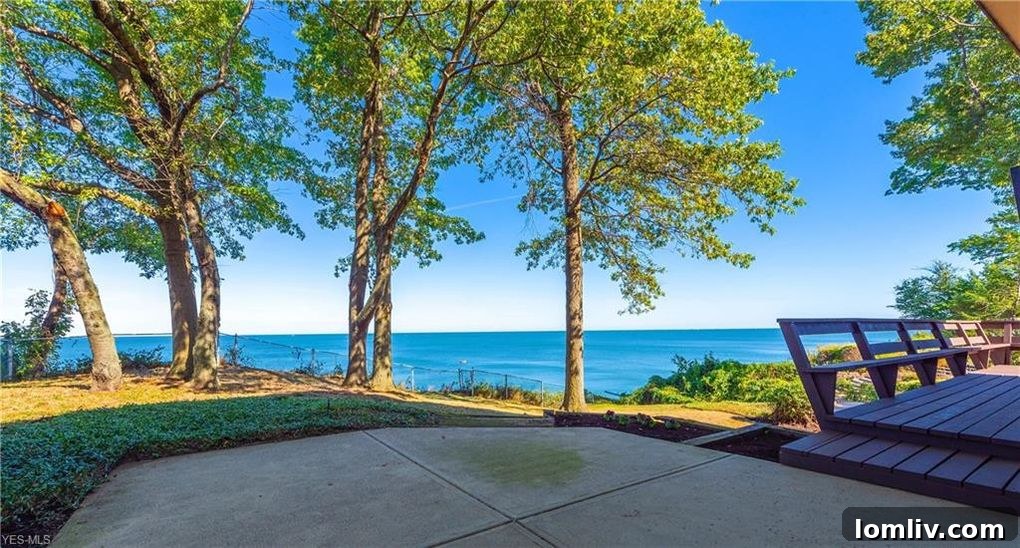 Tranquil Lake View from the Backyard of a Classic 1970s Home