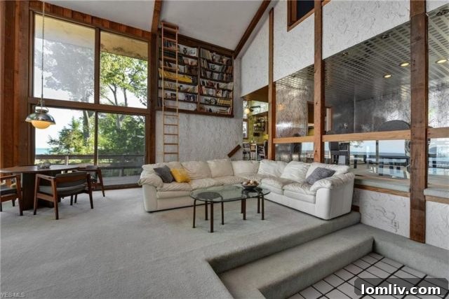 Classic Exterior of a 1970s Lakeside Residence