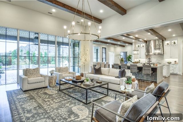 Cozy and elegant family room in a new Alford Home in Plano, Texas
