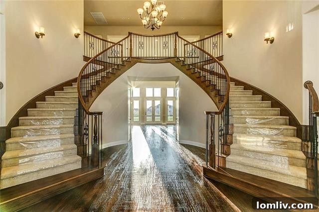 Fairview Rentals Where Holidays Feel Like Home 7 Grand double staircase in the foyer of a Mediterranean luxury home