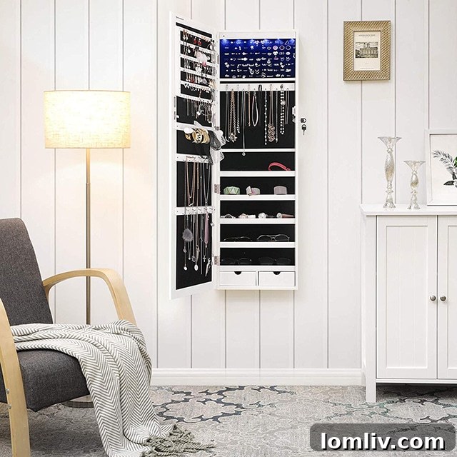 Elegant Wall Mounted Jewelry Armoire for Organized Accessories