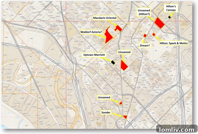 Hilton Propels Uptown Hotel Boom 2 Uptown Dallas Hotel Map - Booming Hospitality Sector