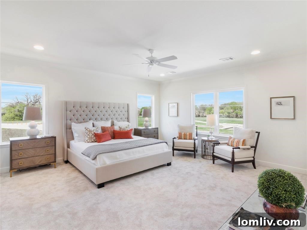 Modern and clean design of the master bathroom sconces and hardware