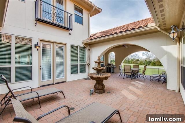 Exterior shot of the spacious rear patio and golf course frontage at 3041 Creekwood Lane.