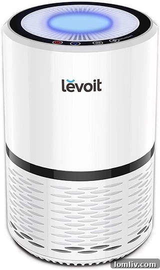 LEVOIT Air Purifier working to clean indoor air from dust and allergens