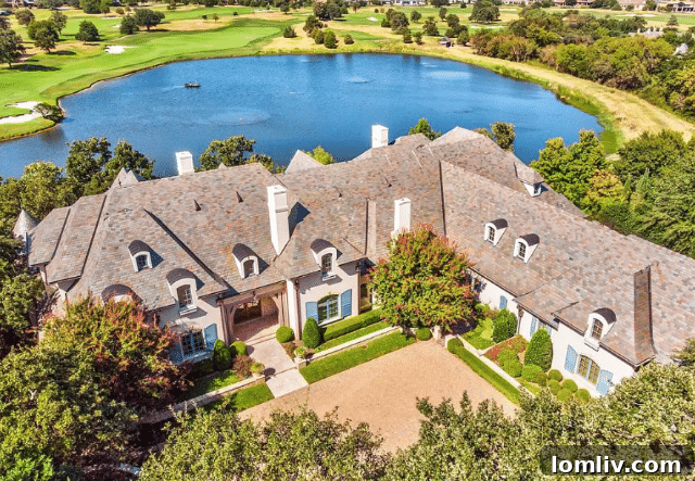 Aerial view of Westlake, Texas showcasing luxury homes and green landscapes