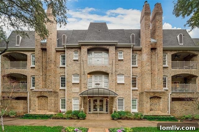 Luxury condo exterior in Highland Park, Dallas