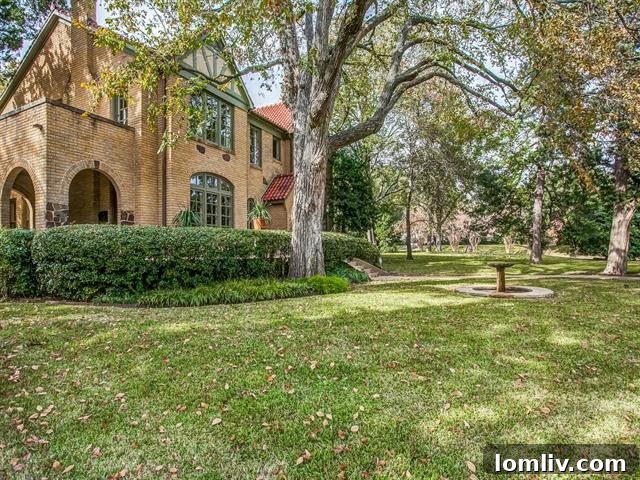 Exquisite landscaping and Tudor architecture at 1805 Mayflower