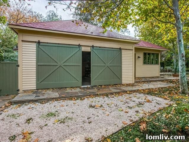Lush gardens and pathways of the historic Mayflower Drive property