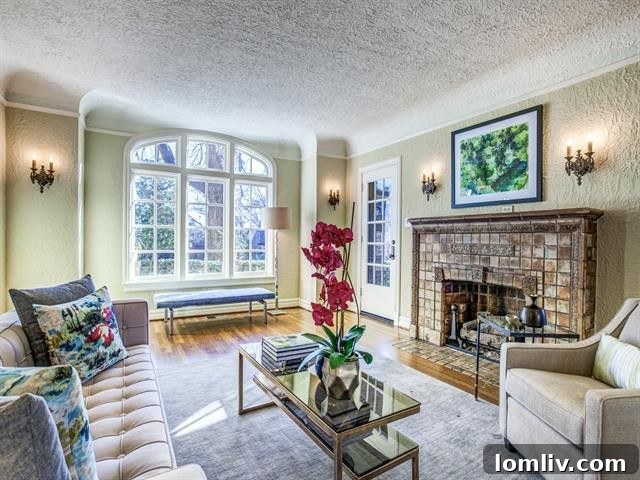 Ornate Rookwood Pottery fireplace, a historical centerpiece