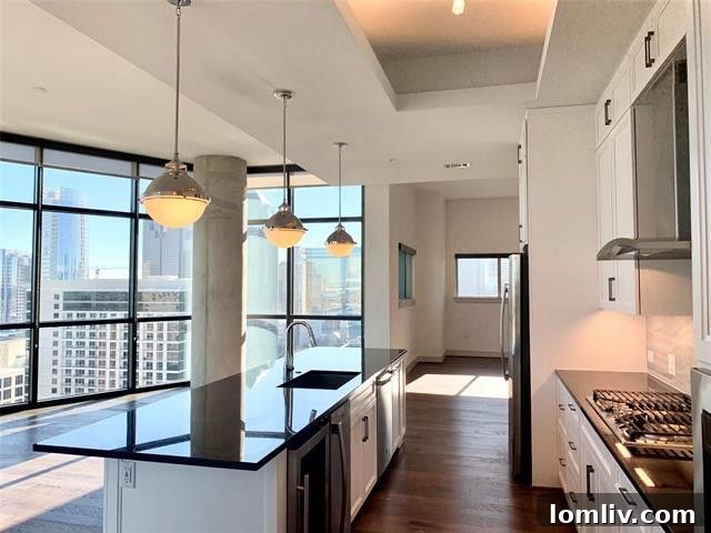 Akard Penthouse Gourmet Kitchen with Open Concept Design