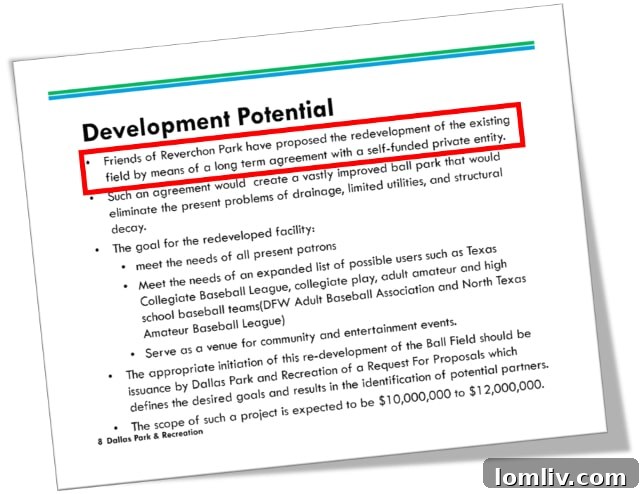 Reverchon Park Master Plan - Proposed Changes