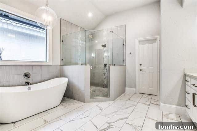 Elegant Bathroom Vanity with Slipper Tub and Natural Light