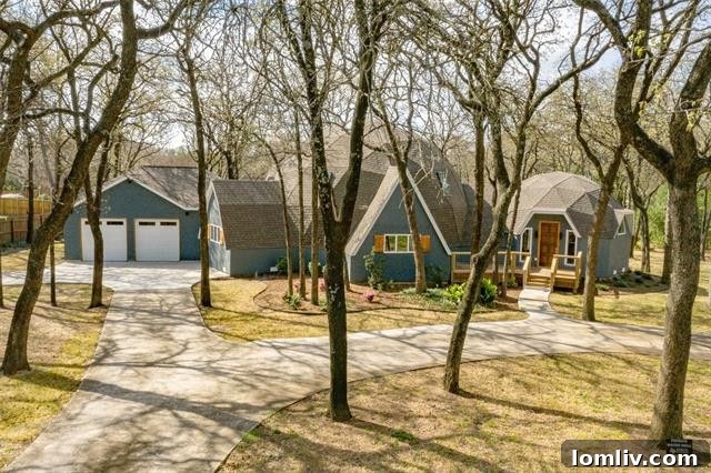 Exterior view of the Geodesic dome home in Keller