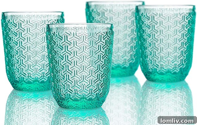 Elle Decor Bistro Key 4 Pc Set Old Fashion, Pink-Glass Elegant Barware