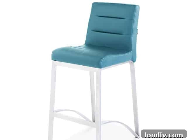 Zuri Furniture Lynx Counter Height Contemporary Bar Stool with Metal Base