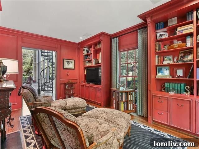 Secluded exterior with mature trees