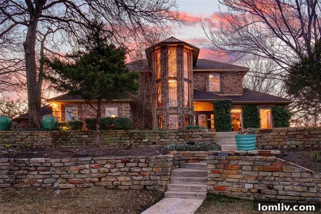 Exterior of a unique Polynesian-style home in Colleyville