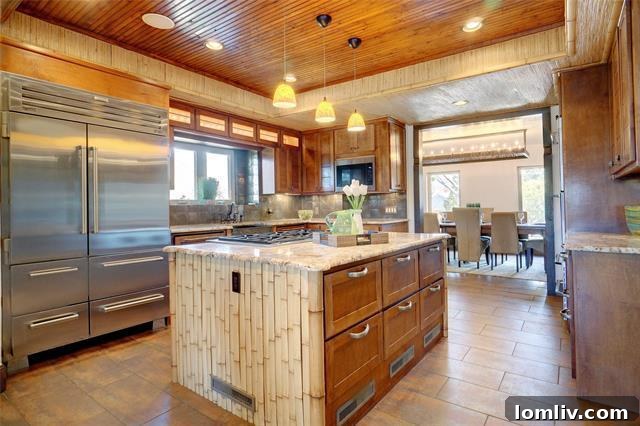 Living area with custom Polynesian decor