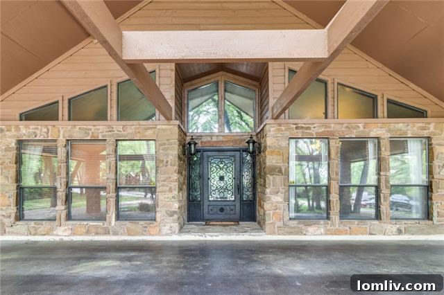 Interior living space with prominent dark wood paneling