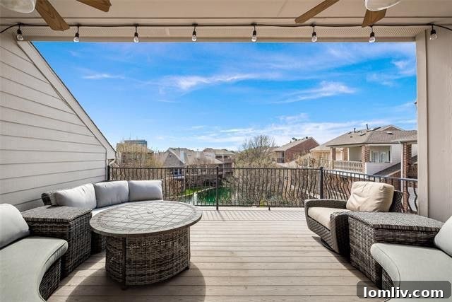 Expansive roof deck offering breathtaking panoramic pond views, an ideal spot for relaxation and entertaining.