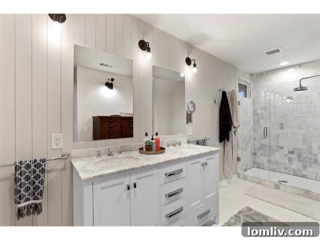 Modern bathroom with classic touches in the historic home