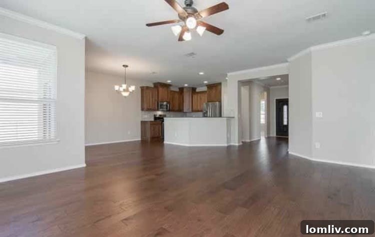 The bright and open interior living space of 6717 Festival Lane