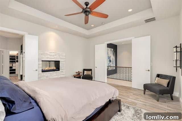 Luxurious master bathroom in the steal condo with a 'super shower' and modern, pristine finishes