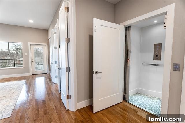 Elegant residential elevator inside a luxury Northcrest home