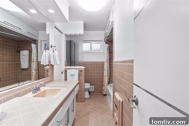 Authentic Midcentury Modern bathroom design, well-maintained