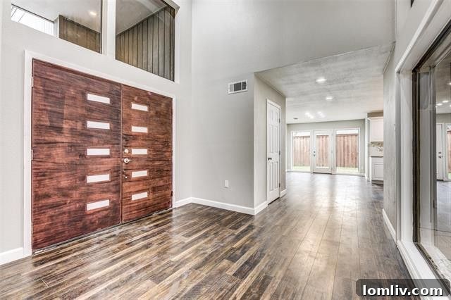Architectural detail of the home's striking facade and welcoming entrance.