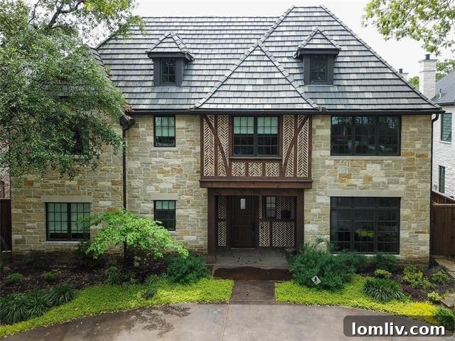 Stunning French Normandy Manor Exterior in Highland Park Dallas