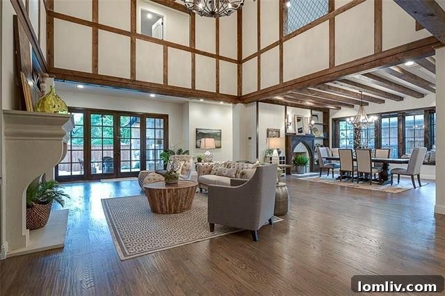 Elegant French Normandy Architecture with Half-Timbering and Leaded Glass Windows