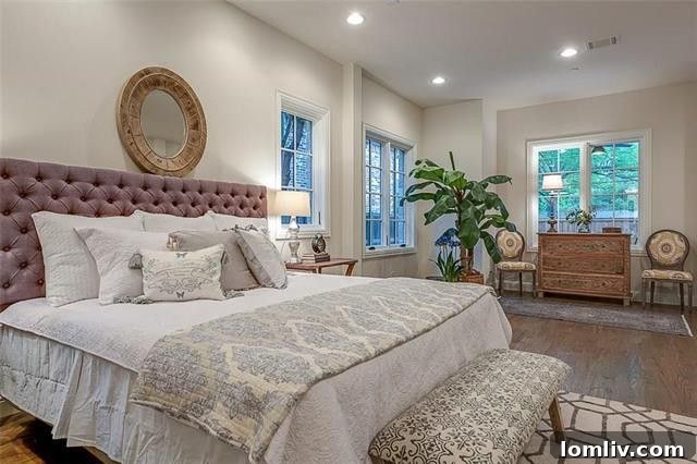 Luxurious Master Bedroom in Highland Park Manor with High-End Finishes
