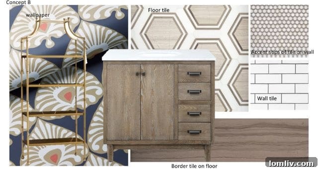 Virtual Design Takes Center Stage 3 Elegant bathroom with modern fixtures by Kim Armstrong Interiors