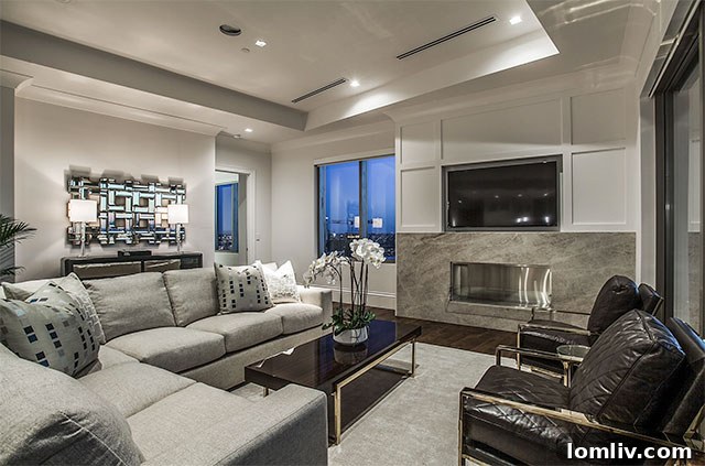 Interior view of a luxurious space at the Residences at the Stoneleigh, showcasing refined design and elegance.