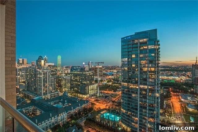 Breathtaking panoramic view from a luxury residence at The Stoneleigh, enhancing the appeal of Dallas high-rise living.