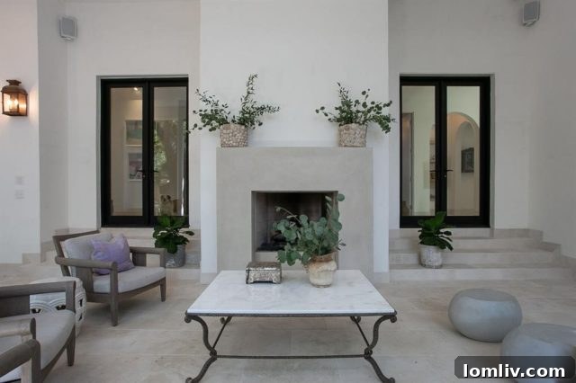 Luxurious full bar with solid marble slab backsplash in media room