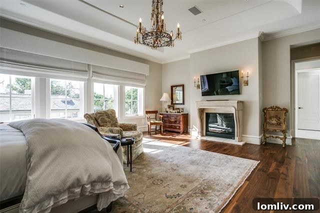 Another angle of a beautifully appointed bedroom, emphasizing comfort and style