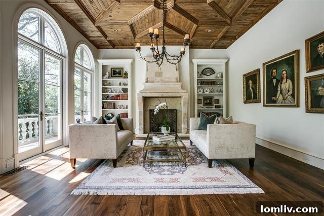 Elegant interior living space showcasing neutral tones and warm woods in the Beverly Drive home