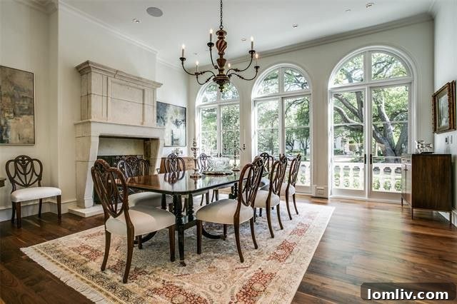 A sophisticated formal living area perfect for hosting events in the Dallas luxury home