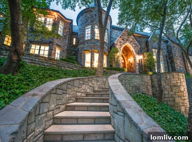 Grand Bavarian-style castle exterior, 941 Circle in the Woods Fairview Texas