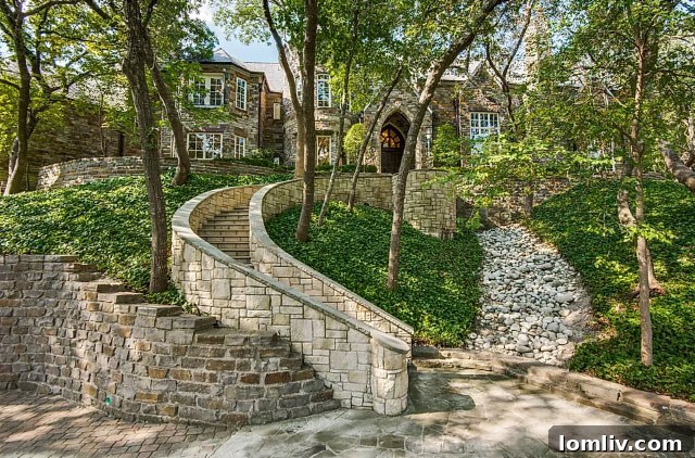 Estate driveway leading to the Bavarian-style castle, Fairview TX