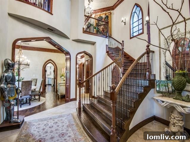 Beautiful rock garden with flowing waterfalls on the estate grounds, enhancing the natural beauty