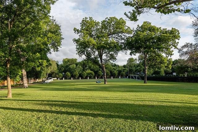 Expansive green field suitable for various sports